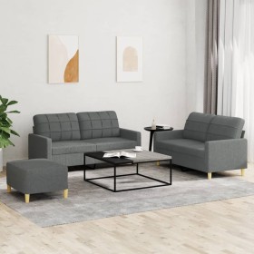 Juego de sofás con cojines 3 piezas tela gris oscuro de vidaXL, Sofás - Ref: Foro24-3201283, Precio: 482,87 €, Descuento: %