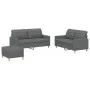 Juego de sofás con cojines 3 piezas tela gris oscuro de vidaXL, Sofás - Ref: Foro24-3201283, Precio: 448,44 €, Descuento: %