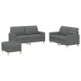 Juego de sofás con cojines 3 piezas tela gris oscuro de vidaXL, Sofás - Ref: Foro24-3201283, Precio: 482,87 €, Descuento: %