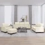 Cream synthetic leather 4-piece sofa set with cushions by vidaXL, Sofas - Ref: Foro24-3201344, Price: 602,10 €, Discount: %