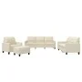 Cream synthetic leather 4-piece sofa set with cushions by vidaXL, Sofas - Ref: Foro24-3201344, Price: 602,10 €, Discount: %