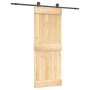 Puerta corredera con herrajes madera maciza de pino 80x210 cm en Puertas | Comprar online en Foru.es