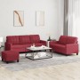 Juego de sofás con cojines 3 piezas cuero sintético rojo tinto de vidaXL, Sofás - Ref: Foro24-3201386, Precio: 509,91 €, Desc...