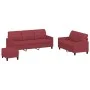 Juego de sofás con cojines 3 piezas cuero sintético rojo tinto de vidaXL, Sofás - Ref: Foro24-3201386, Precio: 502,86 €, Desc...