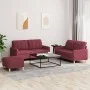 Sofa set with cushions 3 pieces red fabric by vidaXL, Sofas - Ref: Foro24-3201288, Price: 437,48 €, Discount: %