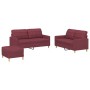 Juego de sofás con cojines 3 piezas tela rojo tinto de vidaXL, Sofás - Ref: Foro24-3201288, Precio: 444,89 €, Descuento: %