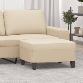 Reposapiés tela de microfibra color crema 70x55x41 cm de vidaXL, Otomanas - Ref: Foro24-349365, Precio: 62,01 €, Descuento: %