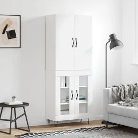 Aparador alto madera contrachapada blanco 69,5x34x180 cm de vidaXL, Aparadores - Ref: Foro24-3198065, Precio: 156,33 €, Descu...