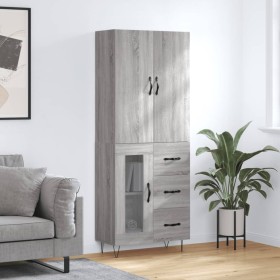 Aparador alto madera contrachapada gris sonoma 69,5x34x180 cm de vidaXL, Aparadores - Ref: Foro24-3198103, Precio: 164,61 €, ...