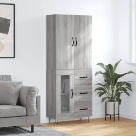Aparador alto madera contrachapada gris sonoma 69,5x34x180 cm de vidaXL, Aparadores - Ref: Foro24-3198103, Precio: 162,58 €, ...