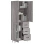 Aparador alto madera contrachapada gris sonoma 69,5x34x180 cm de vidaXL, Aparadores - Ref: Foro24-3198103, Precio: 164,61 €, ...