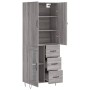 Aparador alto madera contrachapada gris sonoma 69,5x34x180 cm de vidaXL, Aparadores - Ref: Foro24-3198103, Precio: 164,61 €, ...