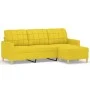 Sofá de 3 plazas con taburete de tela amarillo claro 180 cm de vidaXL, Sofás - Ref: Foro24-3201006, Precio: 283,43 €, Descuen...