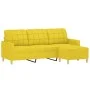 Sofá de 3 plazas con taburete de tela amarillo claro 180 cm de vidaXL, Sofás - Ref: Foro24-3201006, Precio: 283,43 €, Descuen...