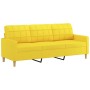 Sofá de 3 plazas con taburete de tela amarillo claro 180 cm de vidaXL, Sofás - Ref: Foro24-3201006, Precio: 265,92 €, Descuen...