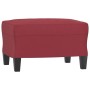 Sillón con taburete cuero sintético rojo tinto 60 cm de vidaXL, Sofás - Ref: Foro24-3201012, Precio: 214,75 €, Descuento: %