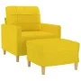 Armchair with stool light yellow fabric 60 cm by vidaXL, Sofas - Ref: Foro24-3200998, Price: 183,75 €, Discount: %