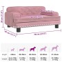 Cama para perros de terciopelo rosa 70x45x30 cm en Camas para perros | Comprar online en Foru.es