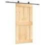 Puerta corredera con herrajes madera maciza de pino 100x210 cm en Puertas | Comprar online en Foru.es