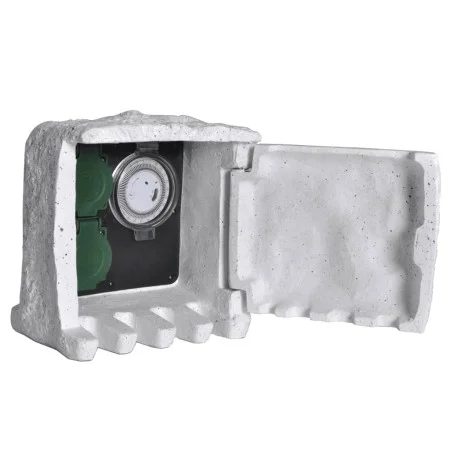 Synthetic stone garden socket with timer by vidaXL, wall sockets - Ref: Foro24-41230, Price: 54,92 €, Discount: %