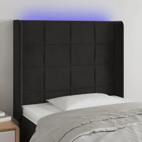 Black velvet headboard with LED 103x16x118/128 cm by vidaXL, Headboards and footboards - Ref: Foro24-3124092, Price: 94,31 €,...