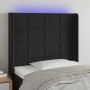 Cabecero con LED de terciopelo negro 103x16x118/128 cm de vidaXL, Cabeceros y pies de cama - Ref: Foro24-3124092, Precio: 92,...