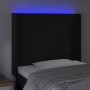 Cabecero con LED de terciopelo negro 103x16x118/128 cm de vidaXL, Cabeceros y pies de cama - Ref: Foro24-3124092, Precio: 92,...
