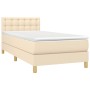 Cama box spring con colchón y LED tela crema 90x200 cm de vidaXL, Camas y somieres - Ref: Foro24-3134010, Precio: 284,63 €, D...