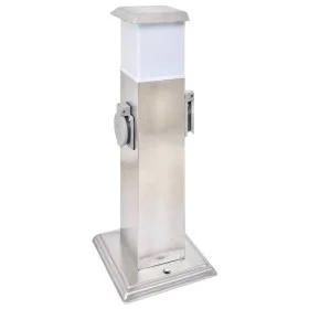 Columna con enchufes de jardín con lámpara acero inoxidable de vidaXL, Enchufes de pared - Ref: Foro24-41238, Precio: 47,67 €...