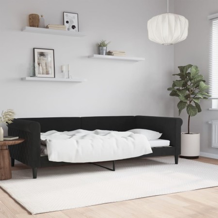 Sofá cama terciopelo negro 100x200 cm de vidaXL, Camas y somieres - Ref: Foro24-354255, Precio: 212,49 €, Descuento: %