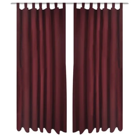 2 cortinas micro-satinadas con trabillas color burdeos, 140 x 175 cm by vidaXL, Curtains and curtains - Ref: Foro24-130362, P...
