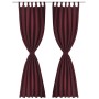 2 cortinas micro-satinadas con trabillas color burdeos, 140 x 175 cm de vidaXL, Cortinas y visillos - Ref: Foro24-130362, Pre...