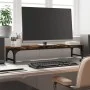 Soporte pantalla madera ingeniería roble ahumado 85x23x15,5 cm de vidaXL, Bases y elevadores para ordenadores - Ref: Foro24-8...