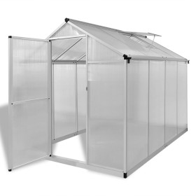 Invernadero de aluminio reforzado con marco base 4,6 m² de vidaXL, Invernaderos - Ref: Foro24-41317, Precio: 454,60 €, Descue...