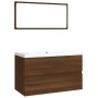 Set de muebles de baño madera contrachapada marrón roble de vidaXL, Muebles de baño - Ref: Foro24-3120350, Precio: 202,47 €, ...