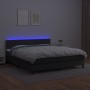 Cama box spring colchón y LED cuero sintético negro 180x200 cm de vidaXL, Camas y somieres - Ref: Foro24-3134177, Precio: 548...
