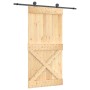 Puerta corredera con herrajes madera maciza de pino 100x210 cm en Puertas | Comprar online en Foru.es