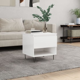 Mesa de centro madera de ingeniería blanco brillo 50x46x50 cm de vidaXL, Mesas de centro - Ref: Foro24-830912, Precio: 38,68 ...