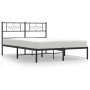 Estructura de cama con cabecero metal negro 120x200 cm de vidaXL, Camas y somieres - Ref: Foro24-355265, Precio: 97,21 €, Des...