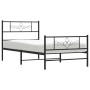 Estructura de cama con cabecero y estribo metal negro 90x200 cm de vidaXL, Camas y somieres - Ref: Foro24-355278, Precio: 69,...