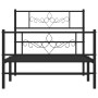 Estructura de cama con cabecero y estribo metal negro 90x200 cm de vidaXL, Camas y somieres - Ref: Foro24-355278, Precio: 69,...