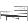 Estructura de cama con cabecero y estribo metal negro 90x200 cm de vidaXL, Camas y somieres - Ref: Foro24-355278, Precio: 69,...