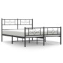 Estructura de cama cabecero y estribo metal negro 140x200 cm de vidaXL, Camas y somieres - Ref: Foro24-355286, Precio: 113,89...