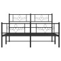 Estructura de cama cabecero y estribo metal negro 140x200 cm de vidaXL, Camas y somieres - Ref: Foro24-355286, Precio: 113,89...