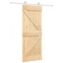 Puerta corredera con herrajes madera maciza de pino 80x210 cm en Puertas | Comprar online en Foru.es