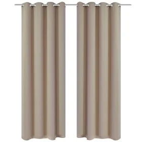 2 cortinas oscurecedoras con anillas blanco crema blackout 135x245cm de vidaXL, Cortinas y visillos - Ref: Foro24-130373, Pre...
