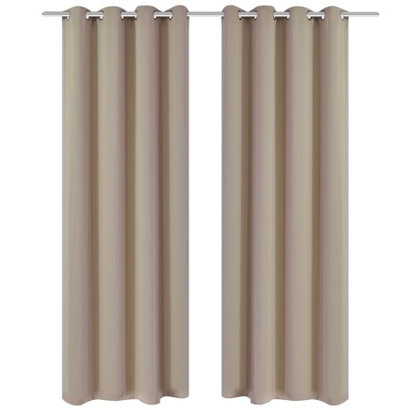 2 cortinas oscurecedoras con anillas blanco crema blackout 135x245cm de vidaXL, Cortinas y visillos - Ref: Foro24-130373, Pre...