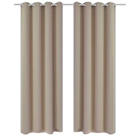 2 cortinas oscurecedoras con anillas blanco crema blackout 135x245cm de vidaXL, Cortinas y visillos - Ref: Foro24-130373, Pre...