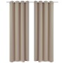 2 cortinas oscurecedoras con anillas blanco crema blackout 135x245cm de vidaXL, Cortinas y visillos - Ref: Foro24-130373, Pre...