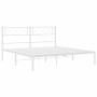 Estructura de cama de metal con cabecero blanca 120x200 cm de vidaXL, Camas y somieres - Ref: Foro24-372324, Precio: 81,64 €,...